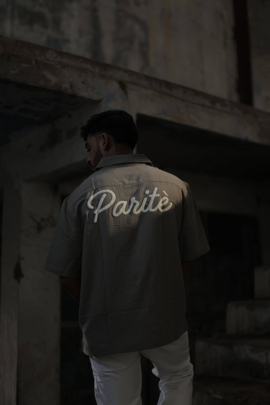 Olive Green Crushed Linen Shirt - Parite Clothing