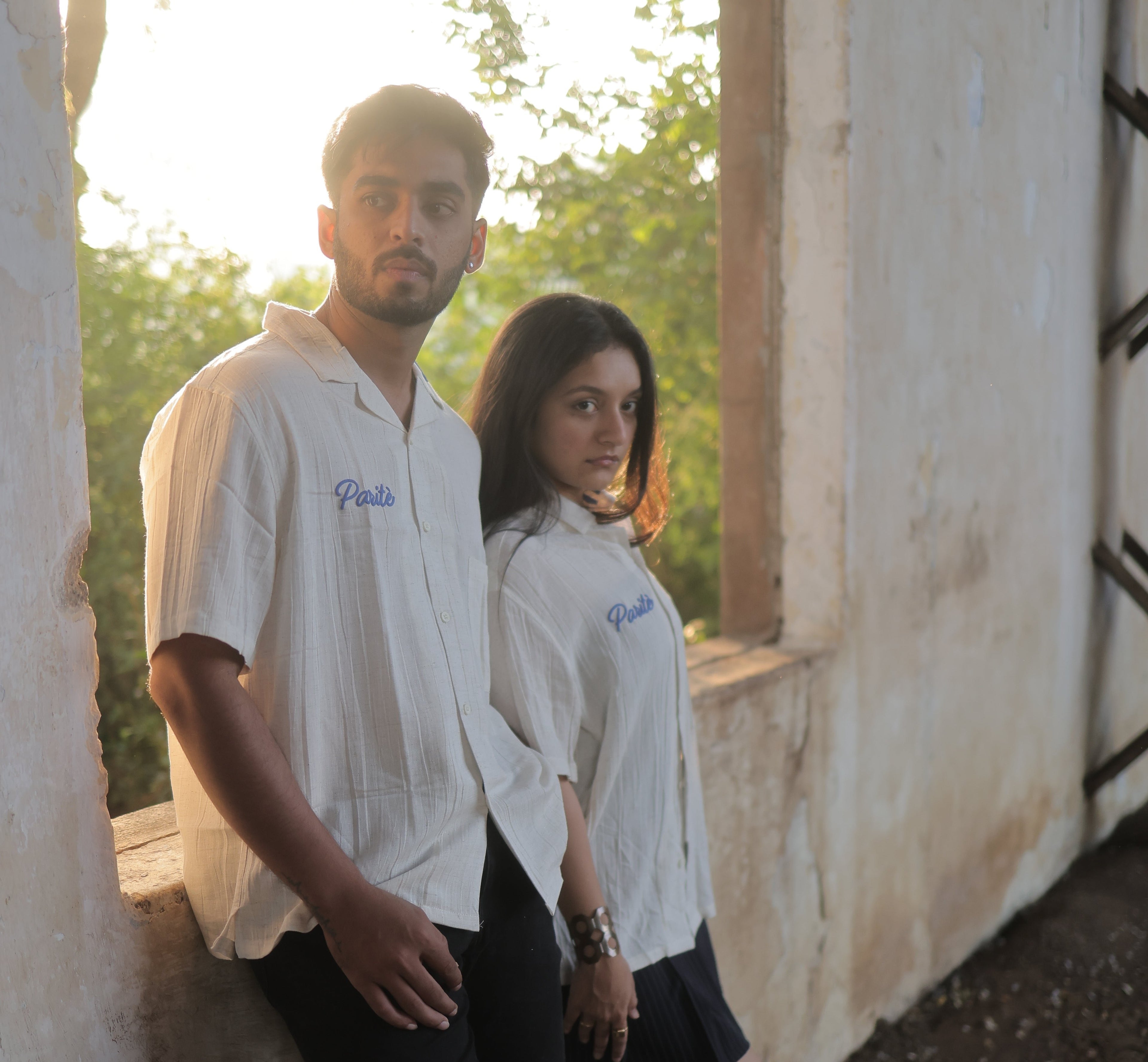 Beige Crushed Linen Shirt - Parite Clothing