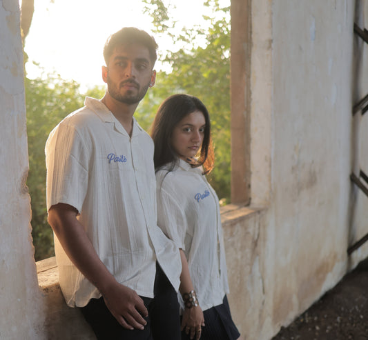 Beige Crushed Linen Shirt - Parite Clothing